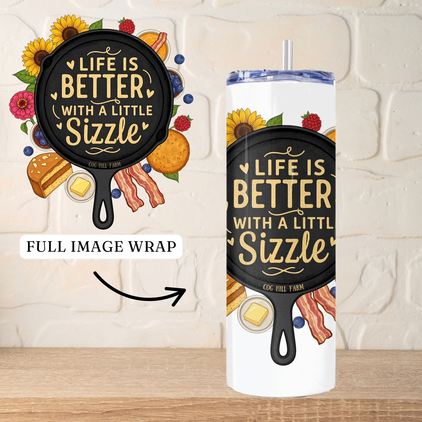 Life is Better - Cast Iron - 20 oz. Skinny Insulated Metal Tumbler with Lid and Straw