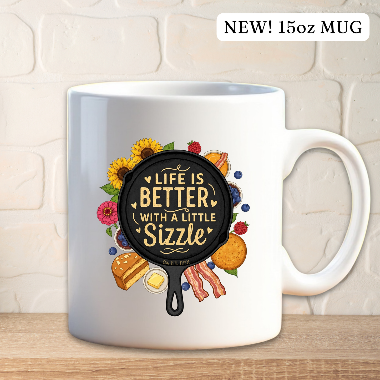Life is Better - Cast Iron Porcelain Mug - NEW 15oz