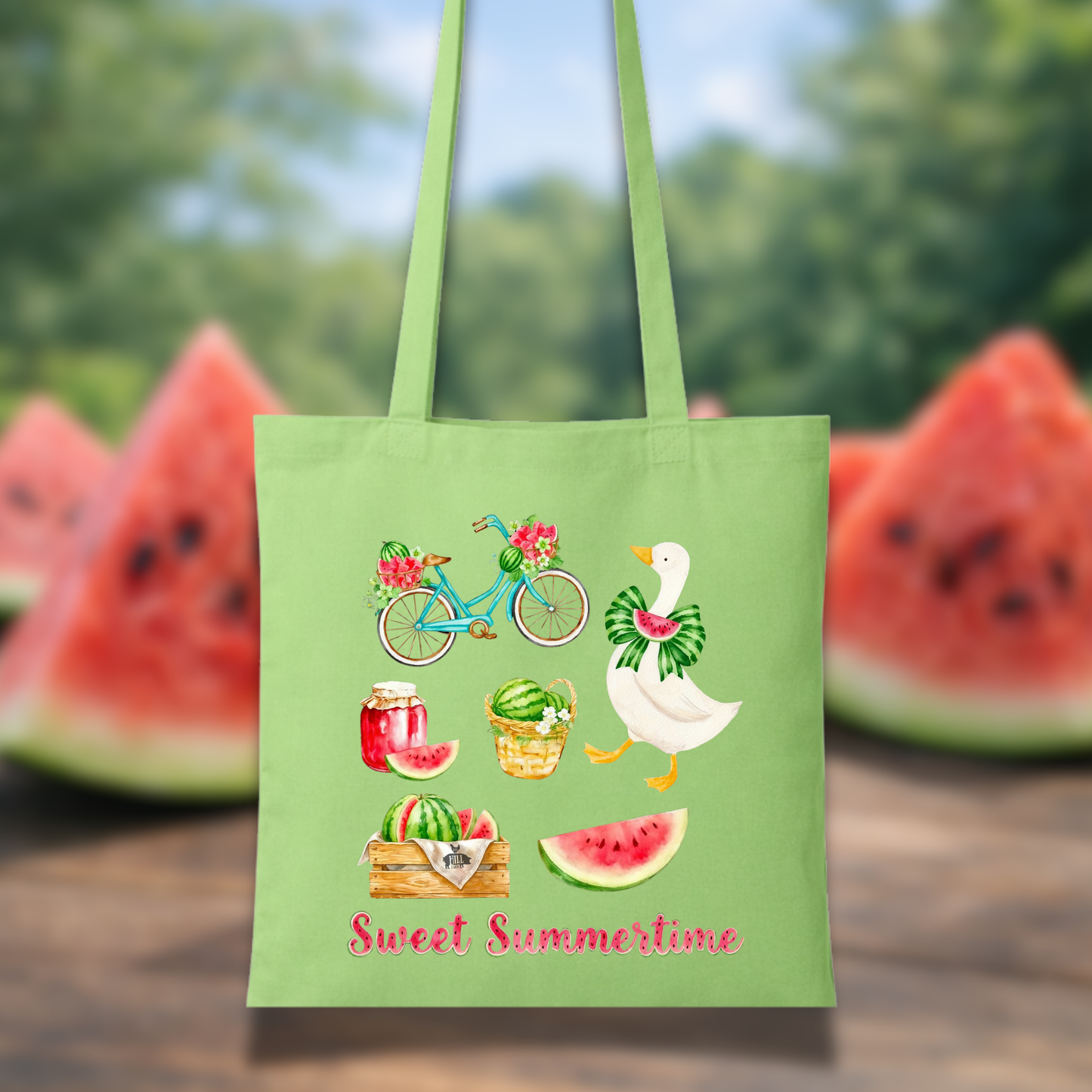 Cheese's Slice of Summer Cotton Tote Bag