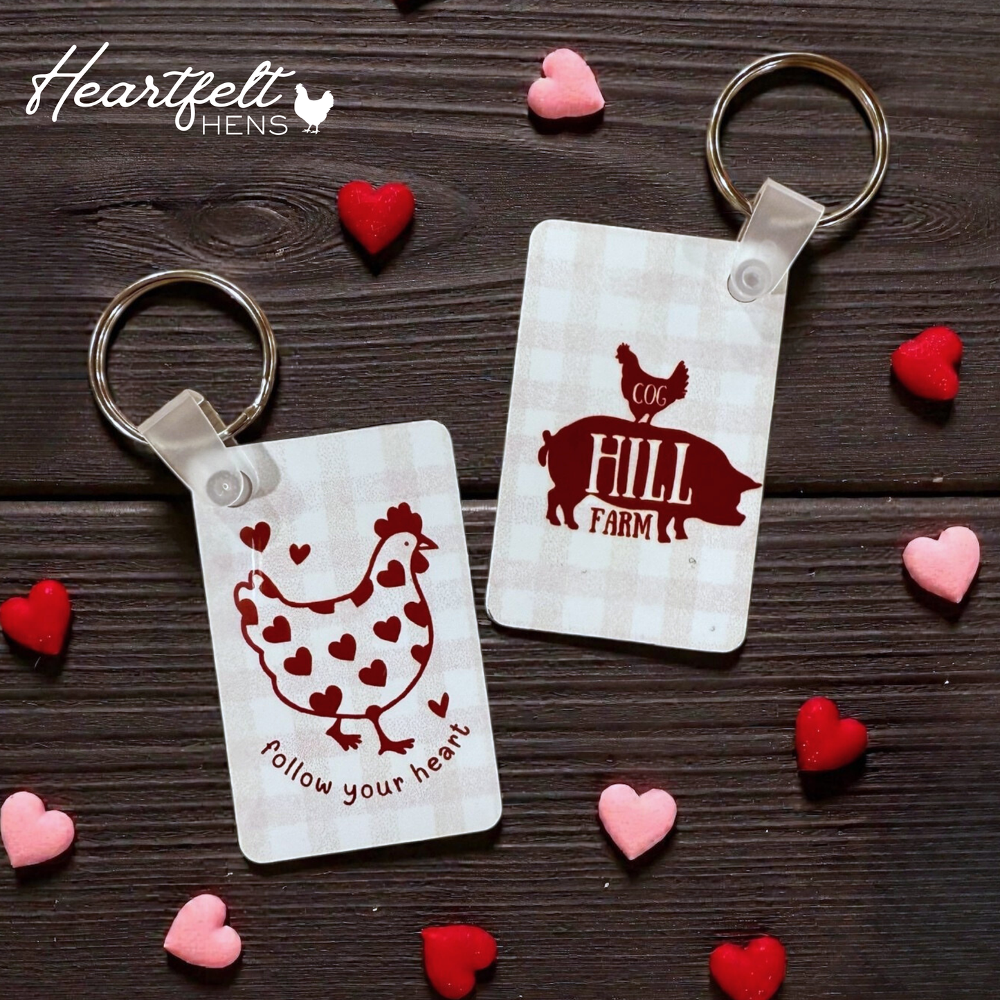 Heartfelt Hens Keychain