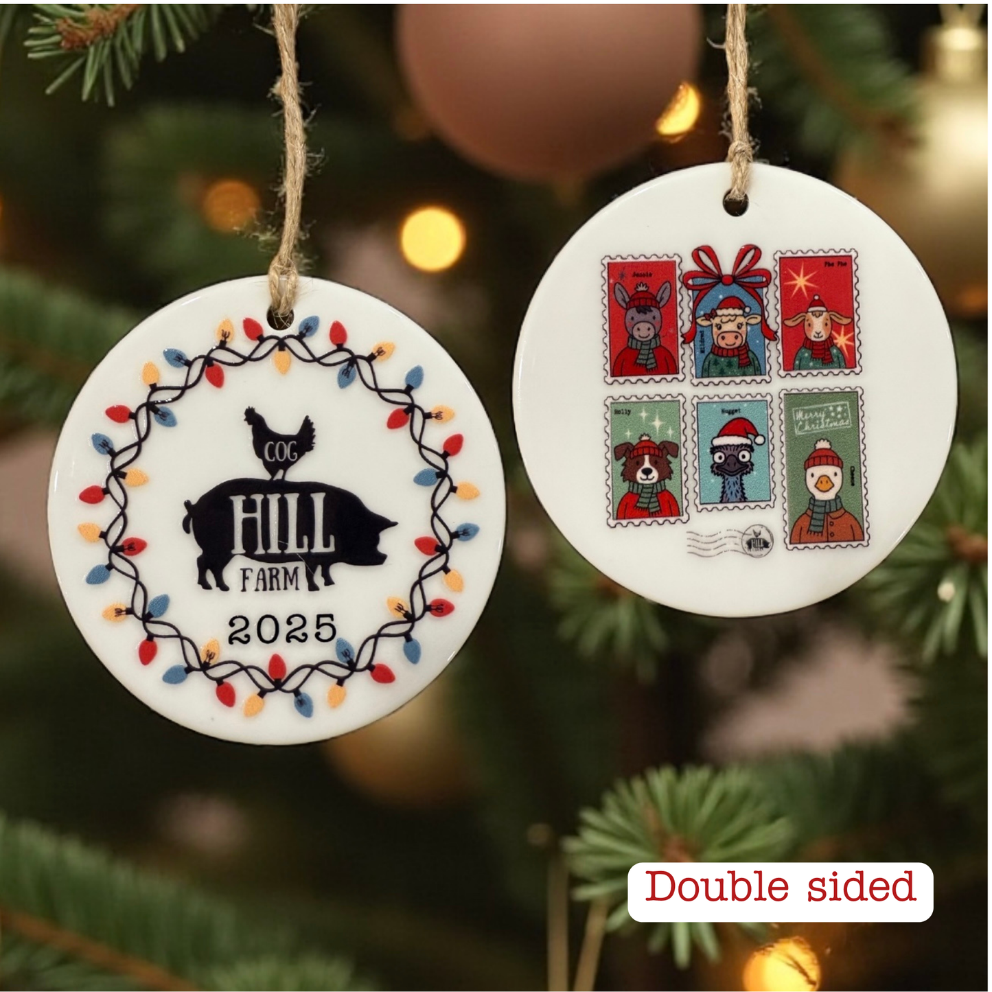 Merry Mail Ceramic Christmas Ornament 2025 (Double Sided)