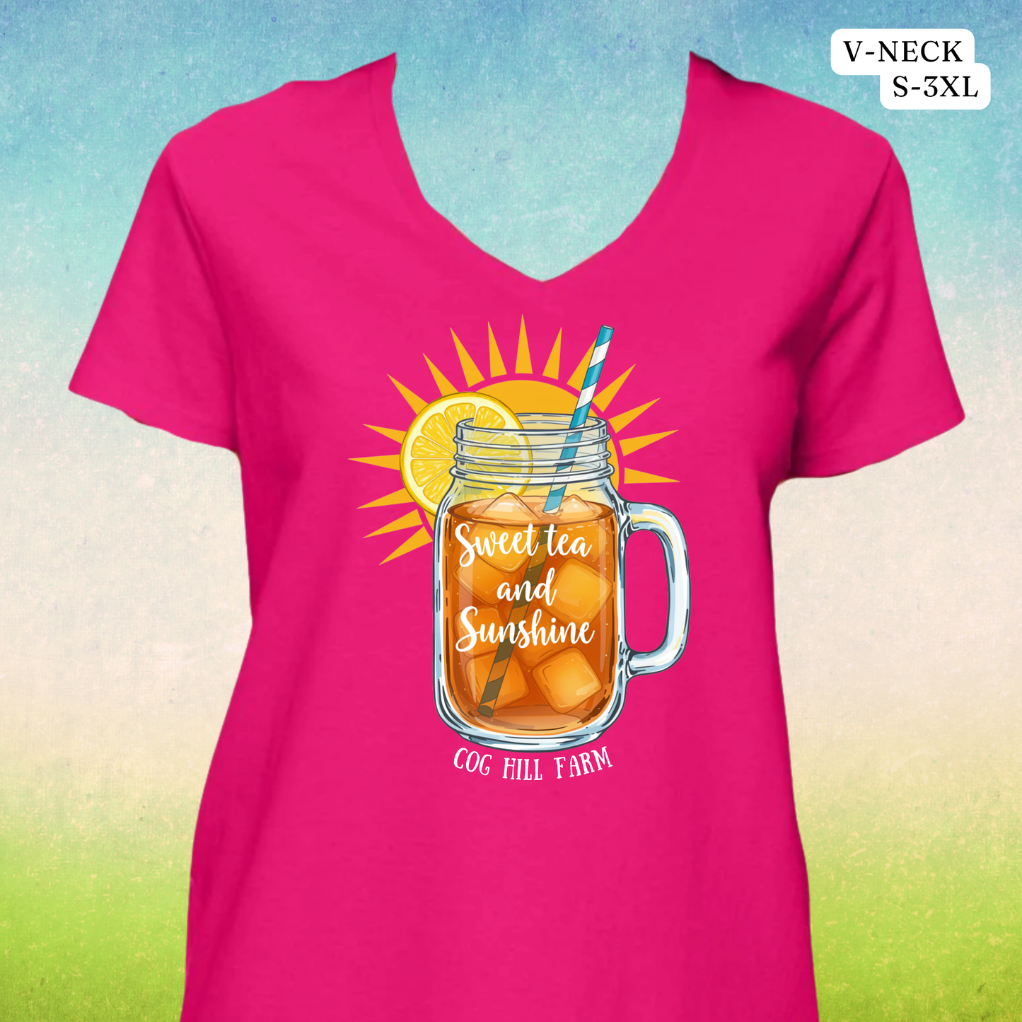 Sweet Tea & Sunshine V- Neck Shirt - Pink
