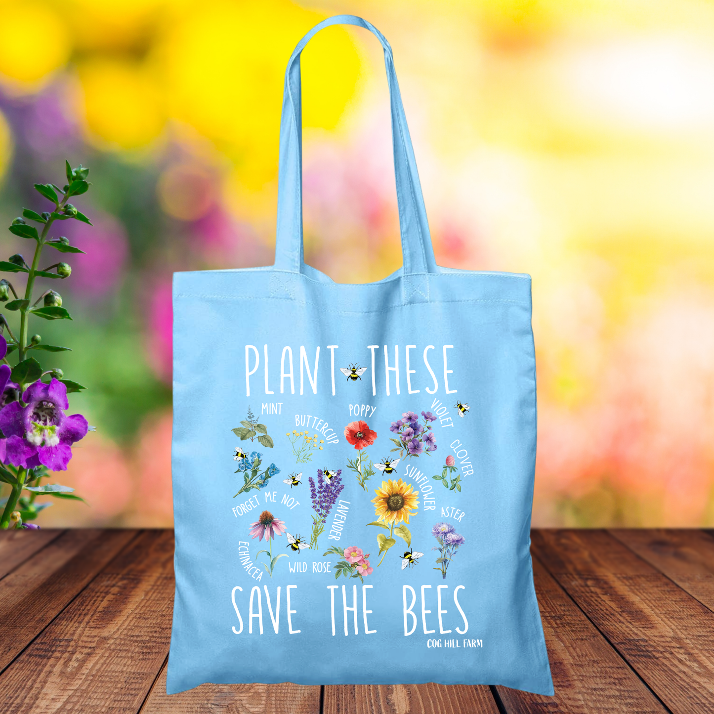 Plant These Feed the Bees Cotton Tote Bag