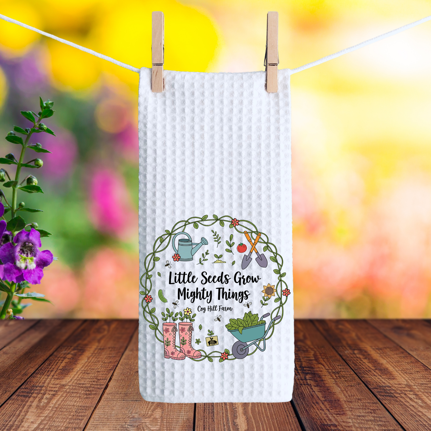 Little Seeds Grow Mighty Things | Waffle Towel