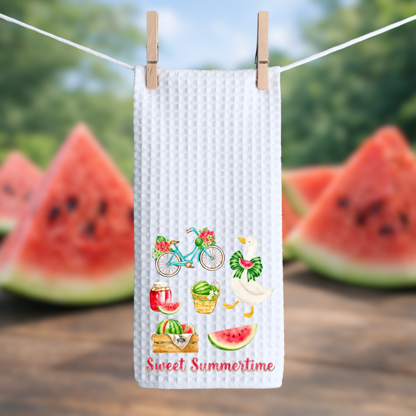 Cheese's Slice of Summer | Waffle Hand Towel