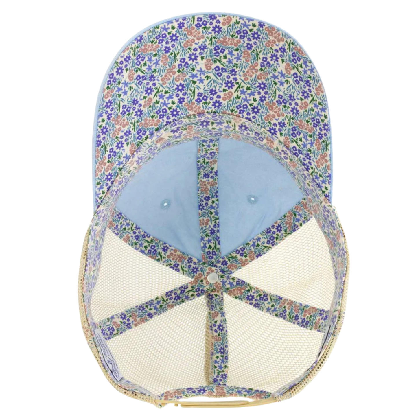 Floral Print Live Life Patch Ponytail Hat