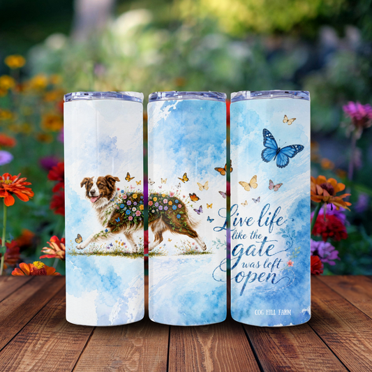 Live Life - Holly - 20 oz. Skinny Insulated Metal Tumbler with Lid and Straw
