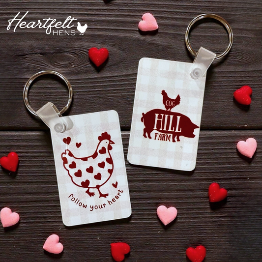 Heartfelt Hens Keychain