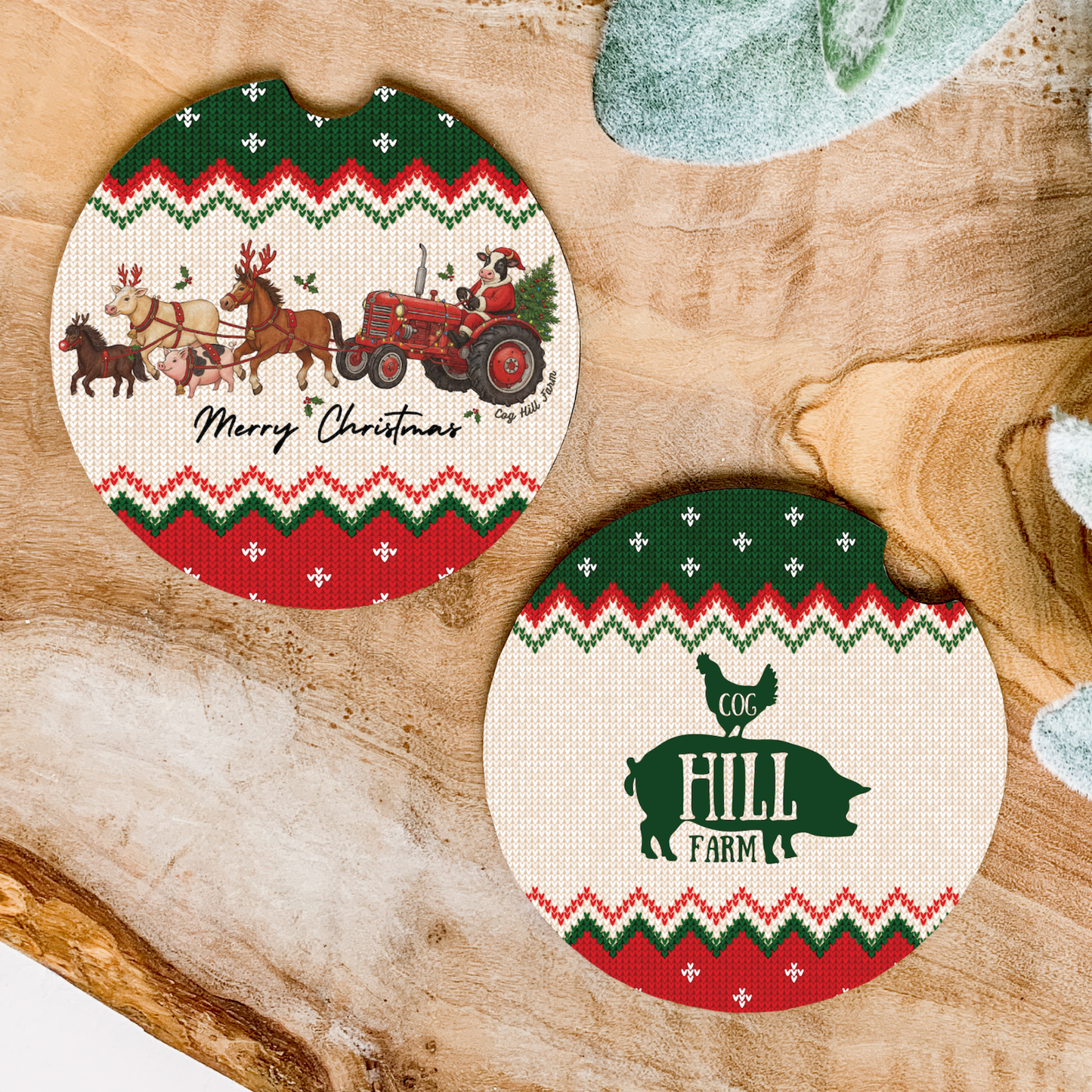 Mooey Christmas Express Car Coasters (Set of 2)