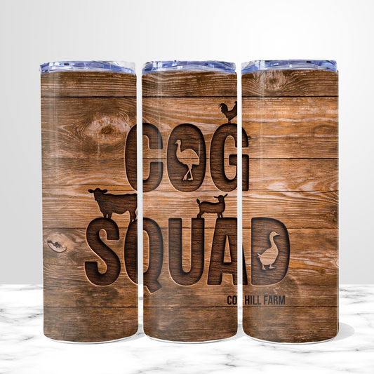 Cog Squad - 20 oz. Skinny Insulated Metal Tumbler with Lid and Straw