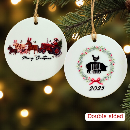 Mooey Christmas Express Ceramic Christmas Ornament 2025 (Double Sided)