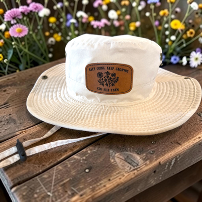 Keep Going, Keep Growing Khaki Cotton Sunhat