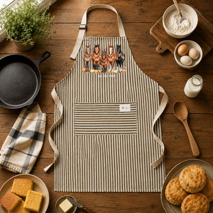 Pumpkin Patch Ponies | Linen Striped Apron
