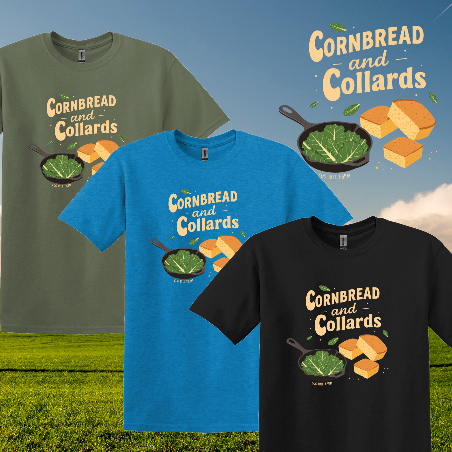 Cornbread & Collards T-Shirt (Choose Your Color)