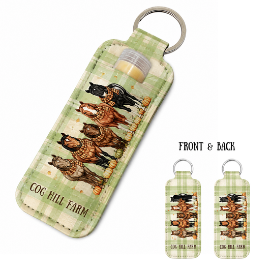 Pumpkin Patch Ponies Lip balm Holder Keychain