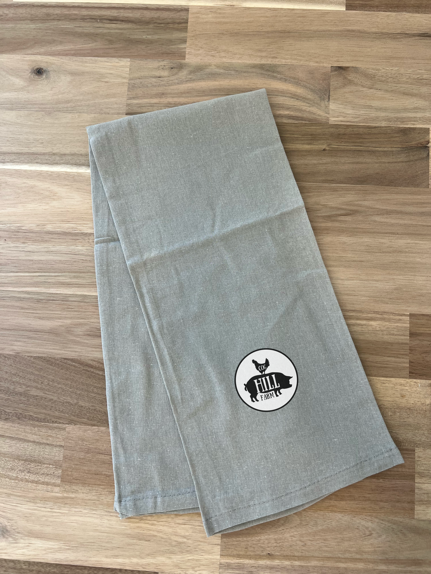 Cog Hill Gray Flour Sack Tea Towel