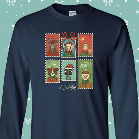 Merry Mail | Navy Long Sleeve T-Shirt