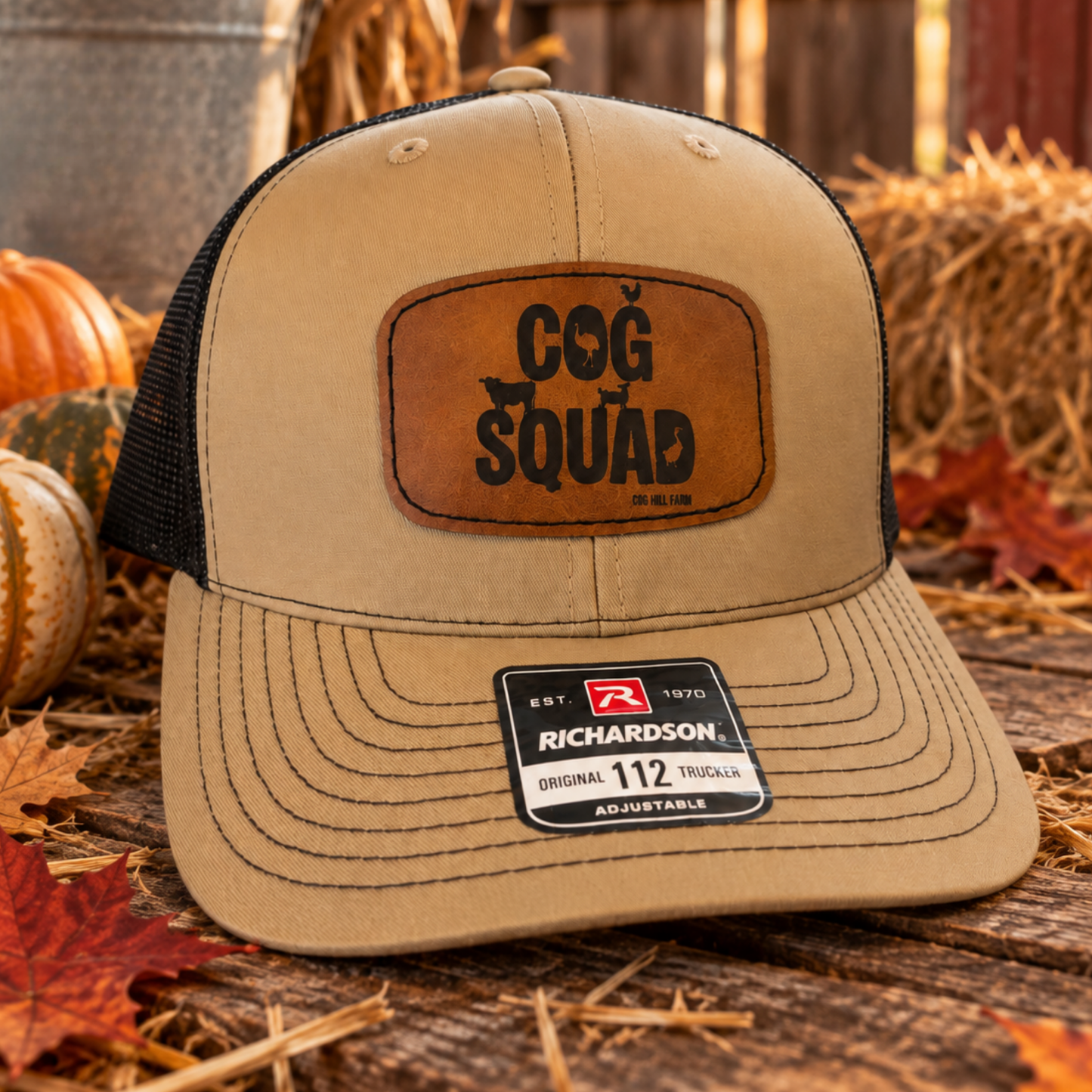 NEW! Cog Squad Patch Hat | Khaki & Coffee