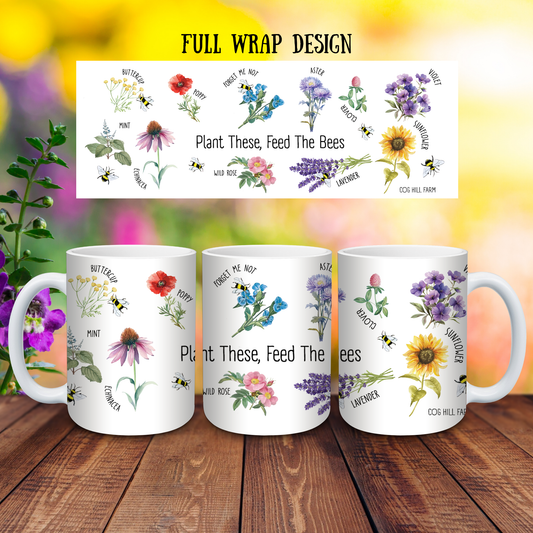 Feed The Bees Porcelain Mug - 15oz