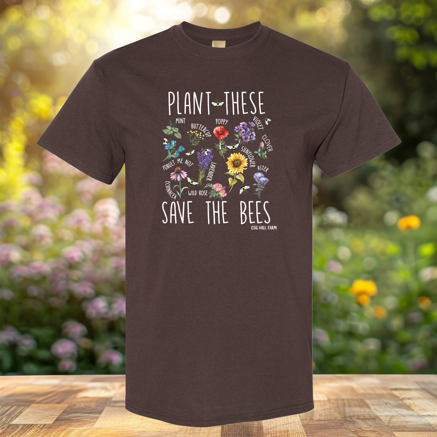 Plant These, Save The Bees T-Shirt (Choose Your Color)