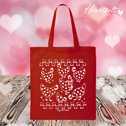 Heartfelt Hens Cotton Tote Bag