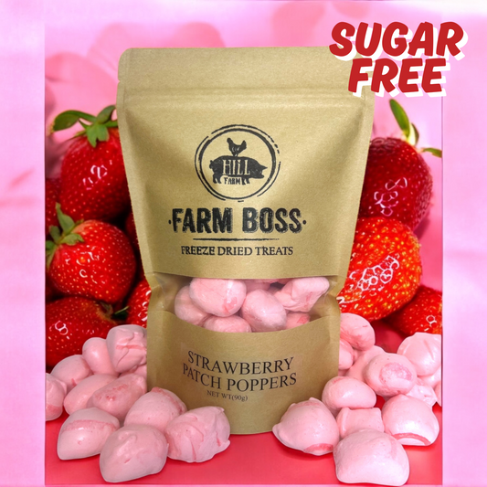 SUGAR FREE - Strawberry Patch Poppers | Freeze Dried Taffy