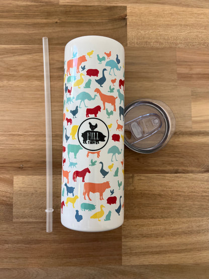 Y'all Be Good - 20 oz. Skinny Insulated Metal Tumbler with Lid and Straw