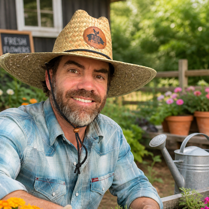 New! Cog Hill Straw Sunhat with Logo Patch