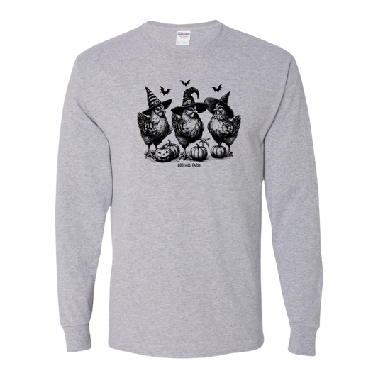 Cluck or Treat! Long sleeve T-Shirt (Sport Gray)