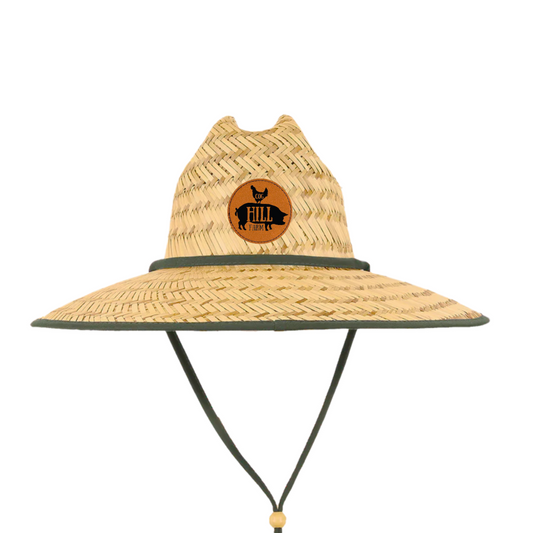 NEW! Cog Hill Farm Leather Patch Straw Garden/Sun Hat