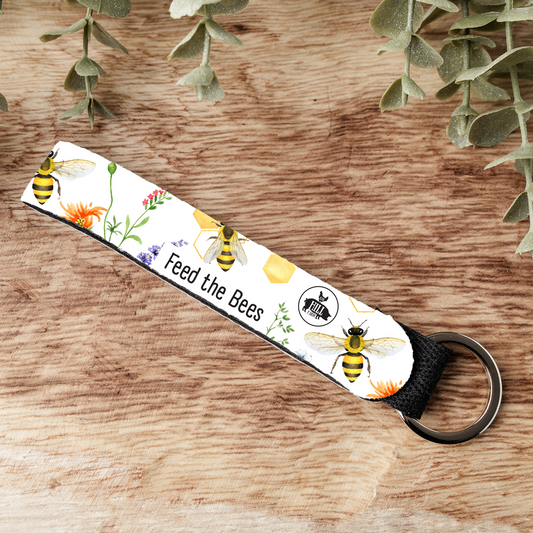 Feed The Bees Keychain Wristlet Strap