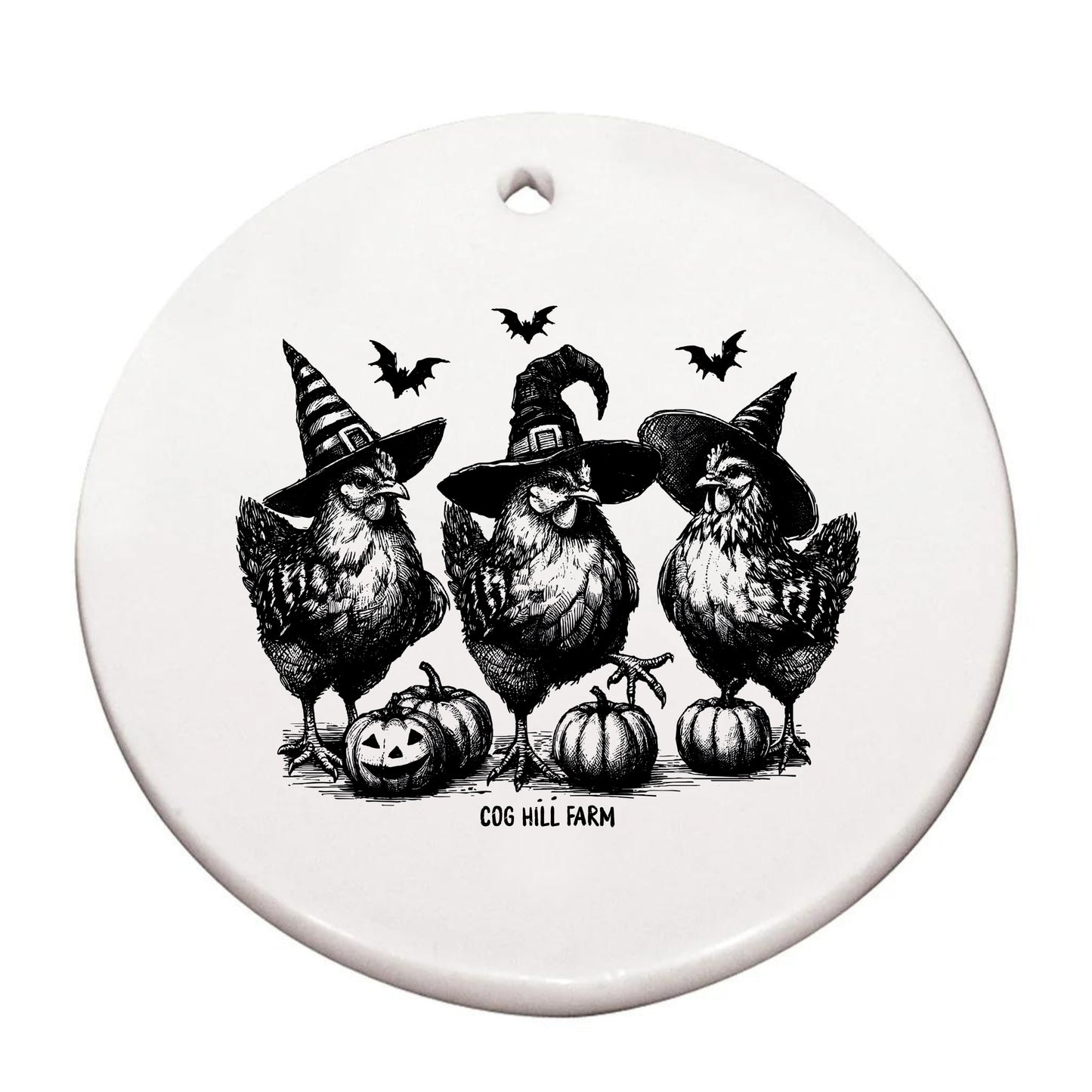 Cluck or Treat! Ceramic Ornament