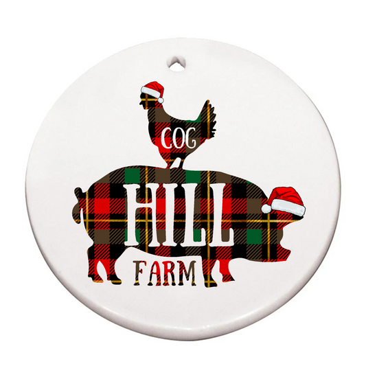 Farmyard Flannel Ceramic Ornament