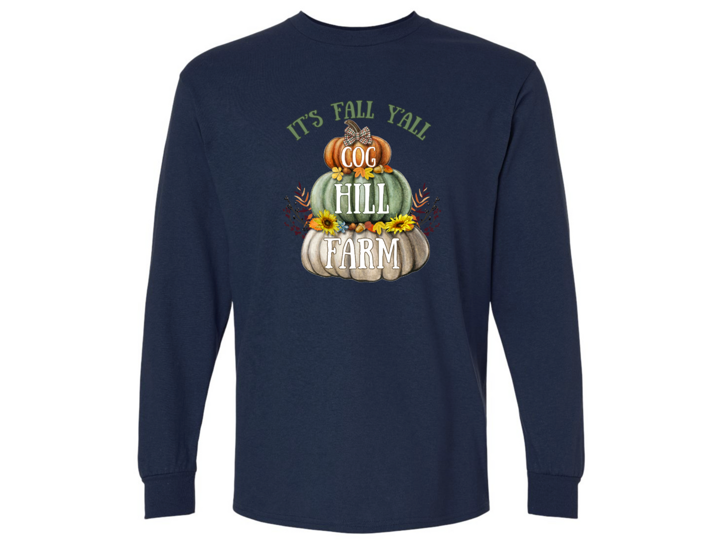 It's Fall Y'all Long sleeve T-Shirt (Navy)