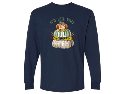 It's Fall Y'all Long sleeve T-Shirt (Navy)