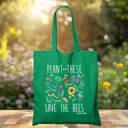 Feed The Bees Cotton Tote Bag (choose your color)