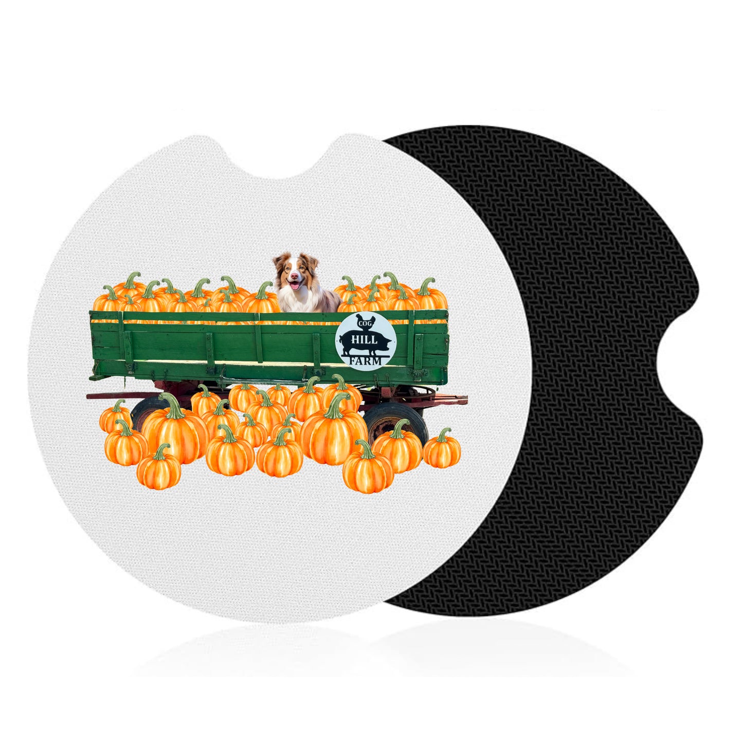 Holly's Pumpkin Patch Car Coasters (Set of 2)