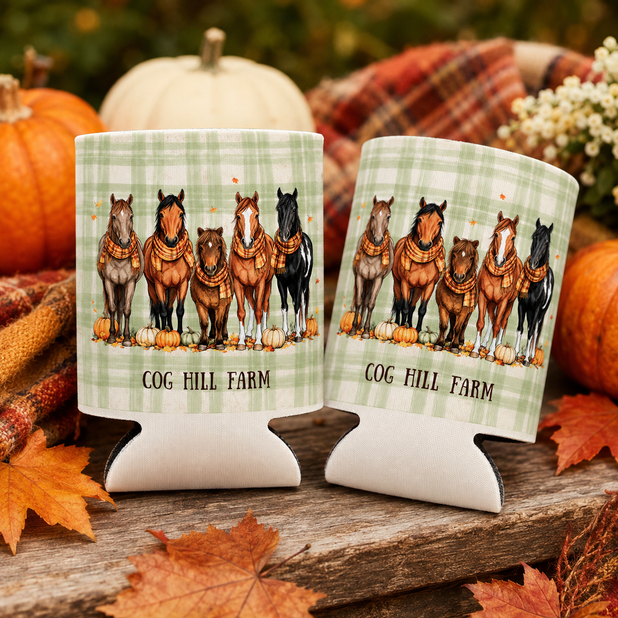 Pumpkin Patch Ponies- Beverage Koozie