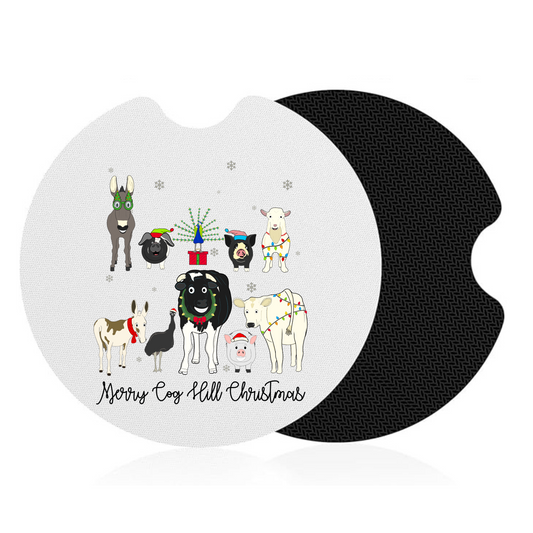 Cog Hill Christmas Car Coasters (Set of 2)