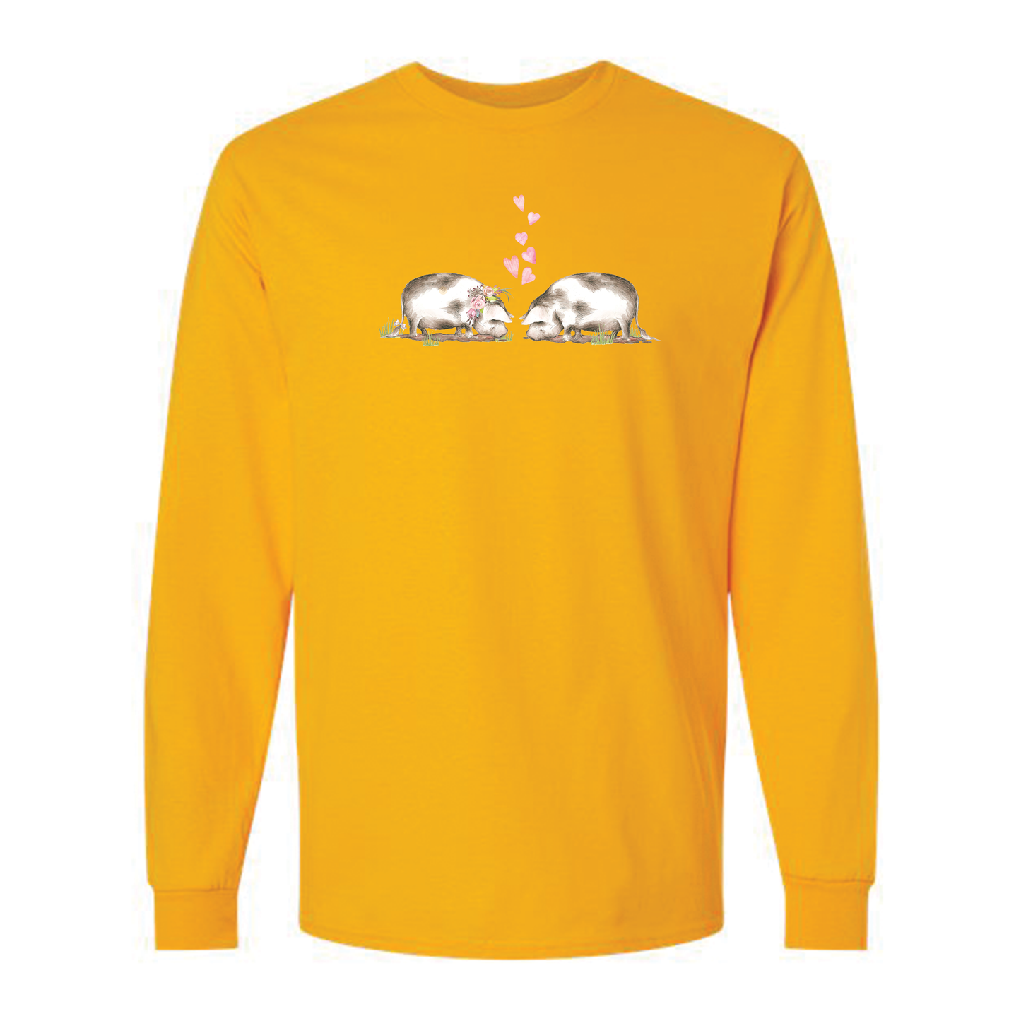 Hogs & Kisses Long sleeve T-Shirt (Choose Your Color)