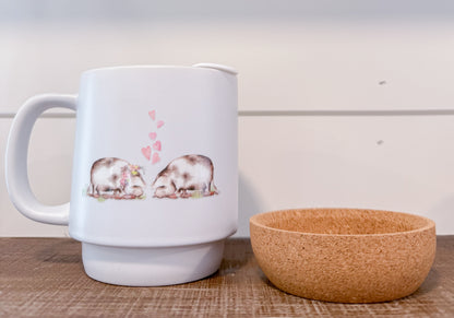 Hogs & Kisses Coffee Set - One Ceramic Mug